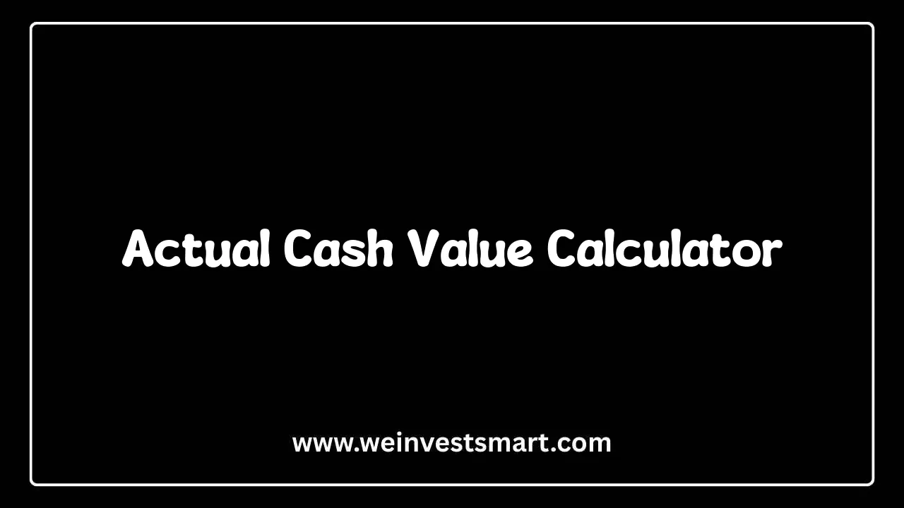 Actual Cash Value Calculator workflow displaying replacement cost value and depreciation schedules