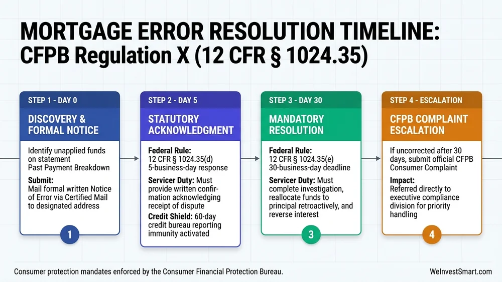 CFPB Regulation X 12 CFR 1024.35 mortgage error resolution timeline and statutory deadlines