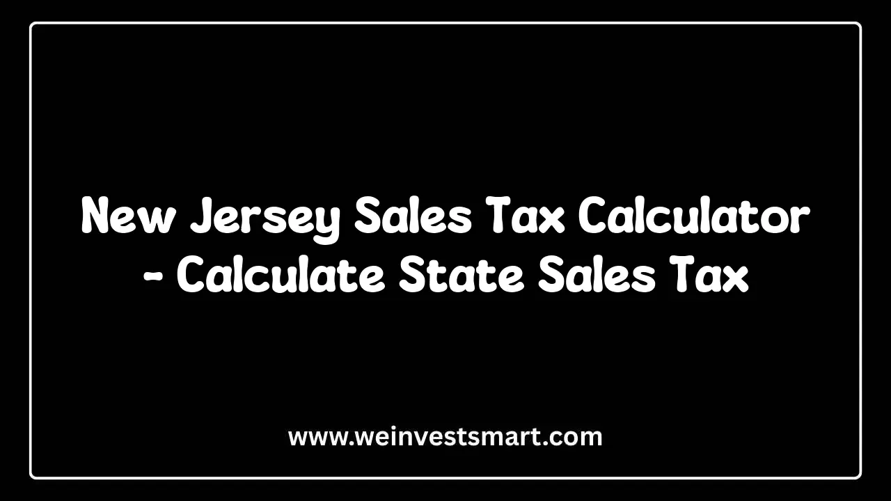 New Jersey Sales Tax Calculator - Calculate Purchase Tax and UEZ Rates